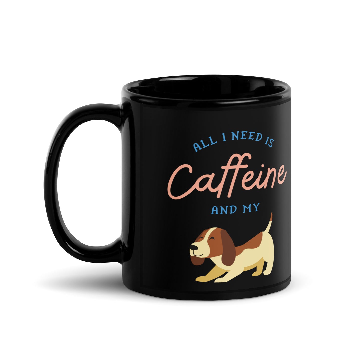 Caffeine Dog Mug Black