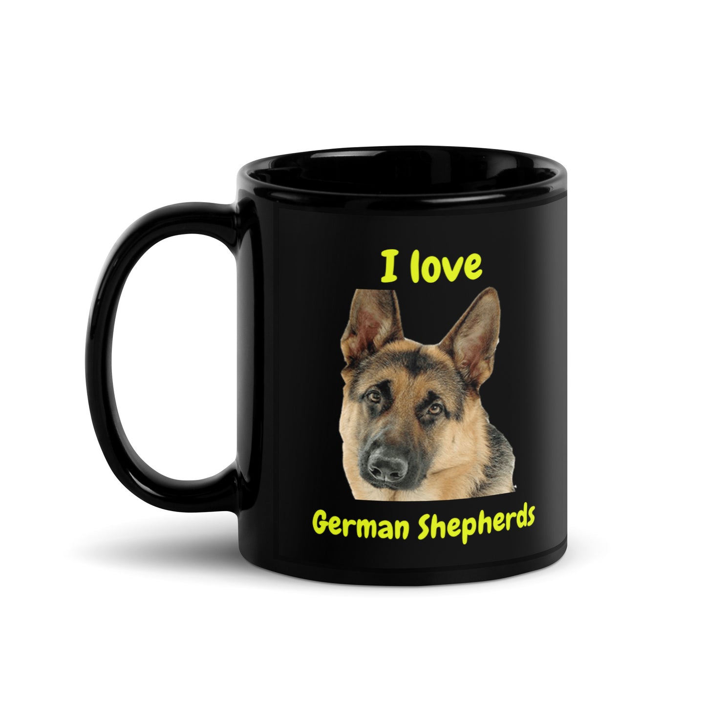 I Love German Shepherds Mug Black