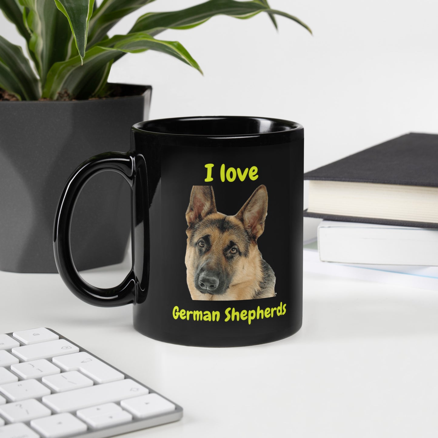 I Love German Shepherds Mug Black