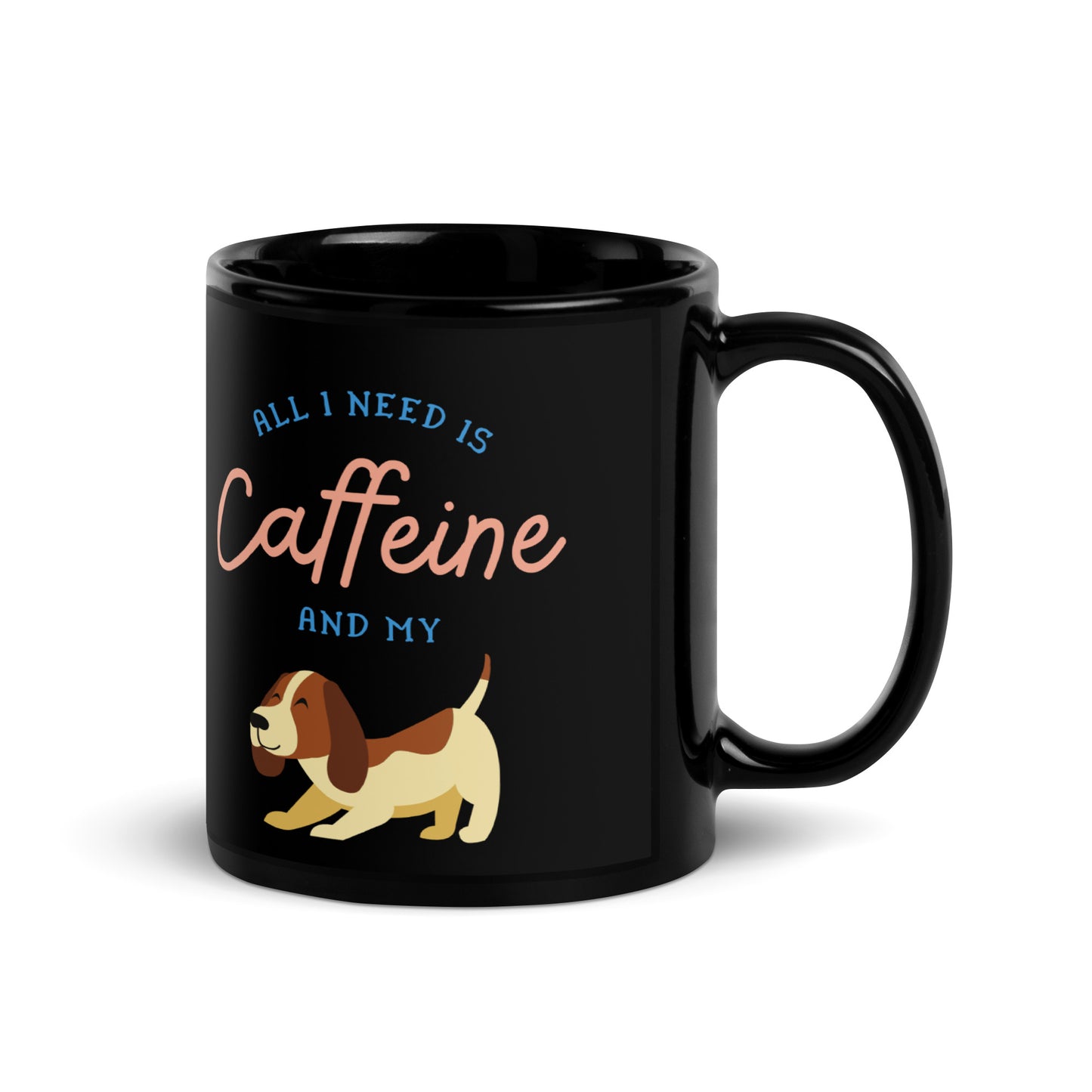 Caffeine Dog Mug Black