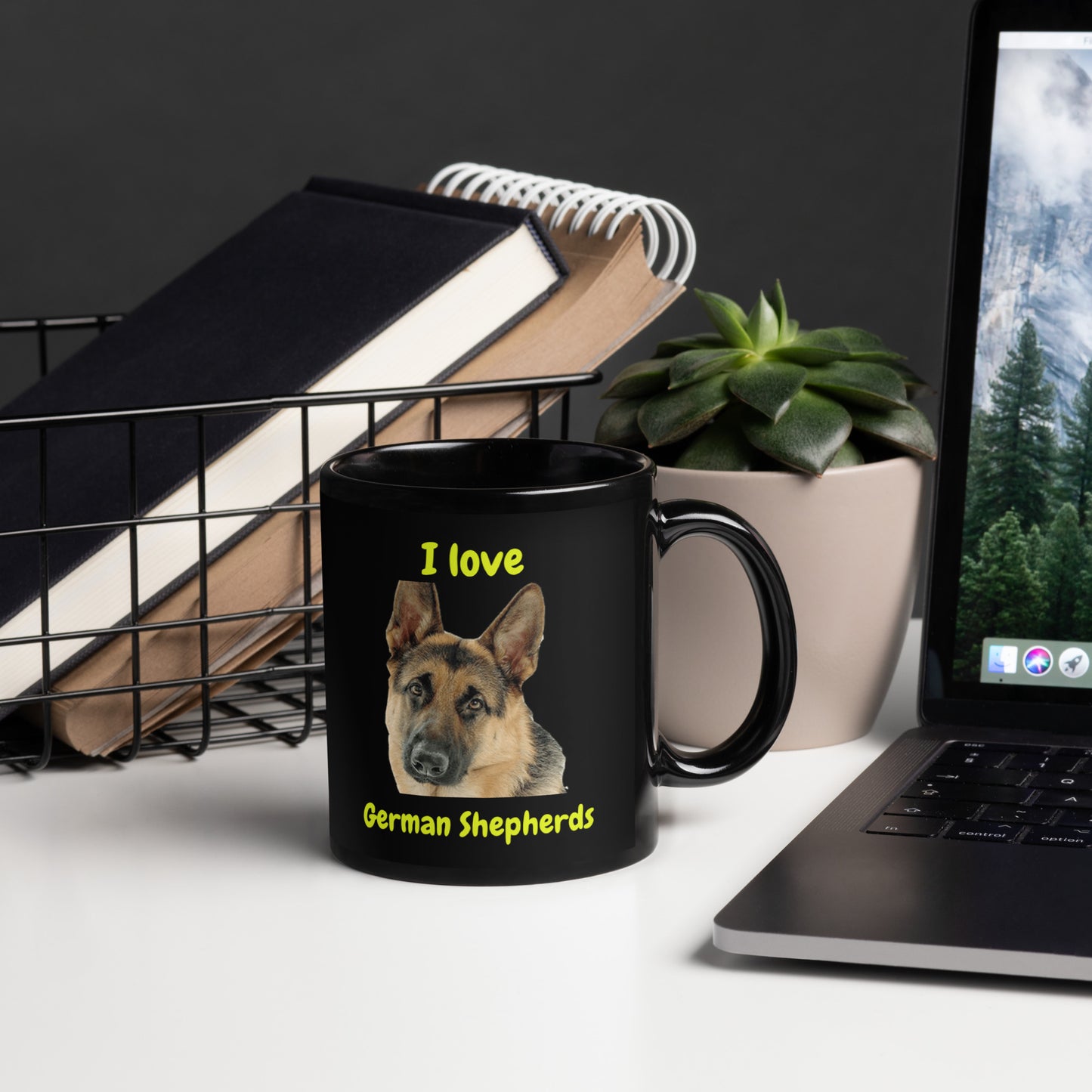 I Love German Shepherds Mug Black