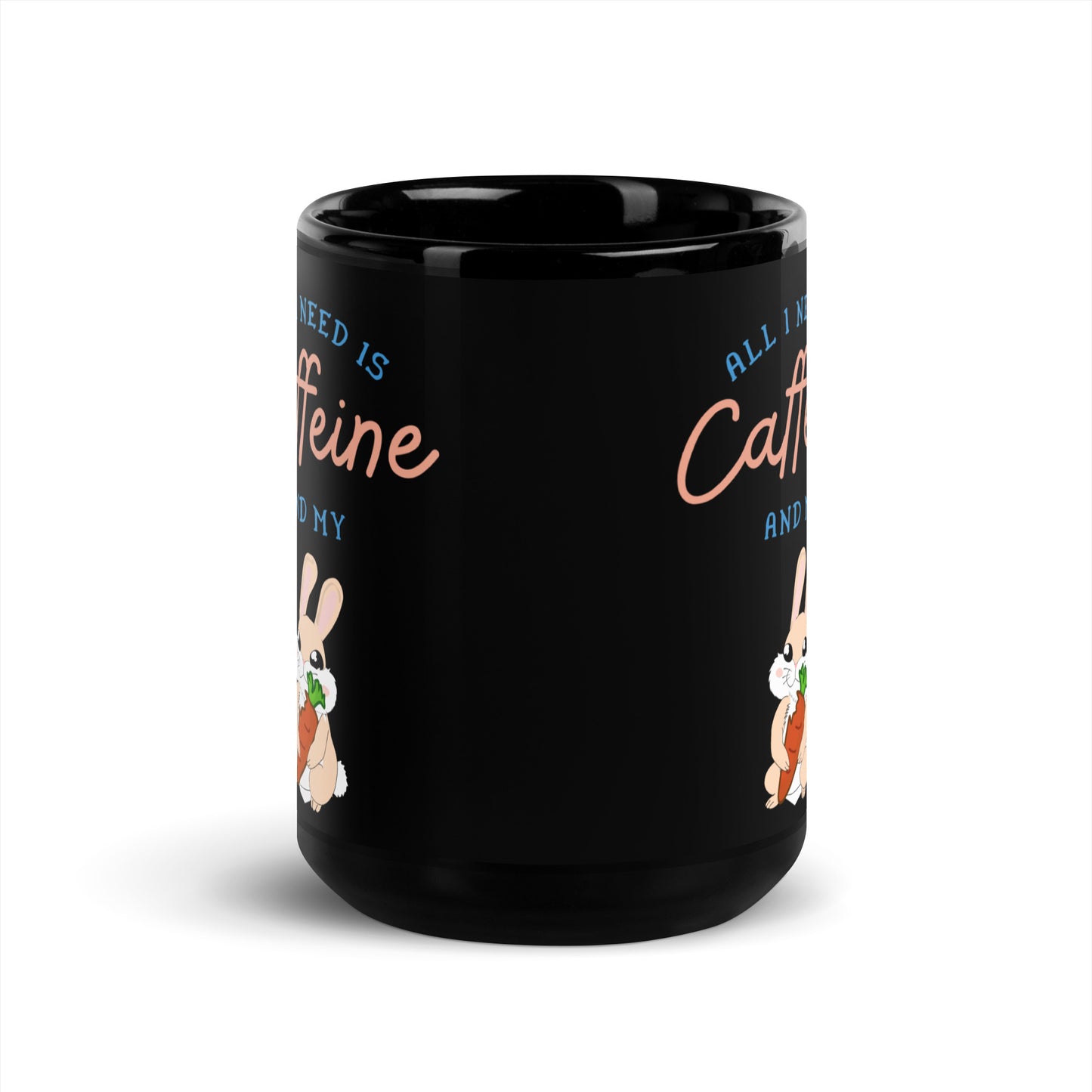 Caffeine Rabbit Mug Black