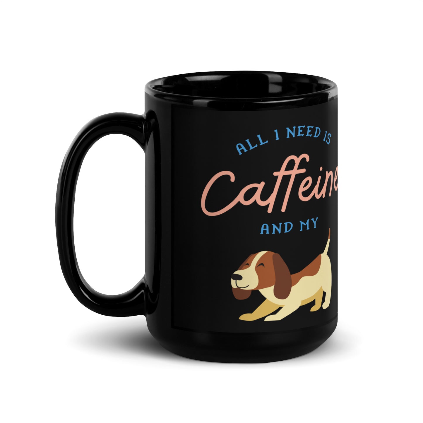 Caffeine Dog Mug Black
