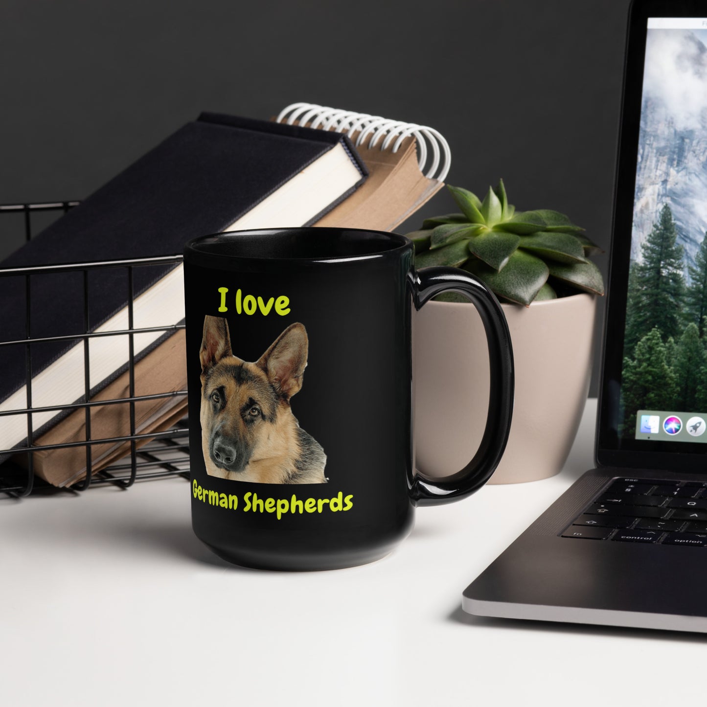 I Love German Shepherds Mug Black