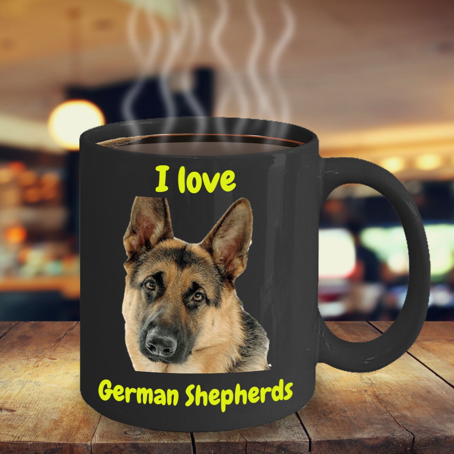 I Love German Shepherds Mug Black