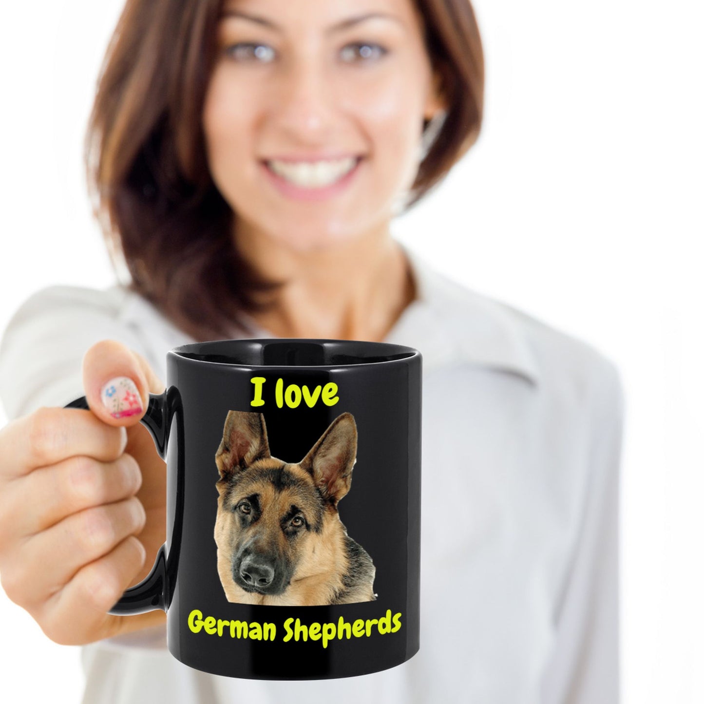 I Love German Shepherds Mug Black