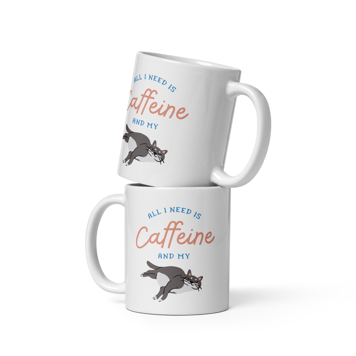 Caffeine Cat Mug White