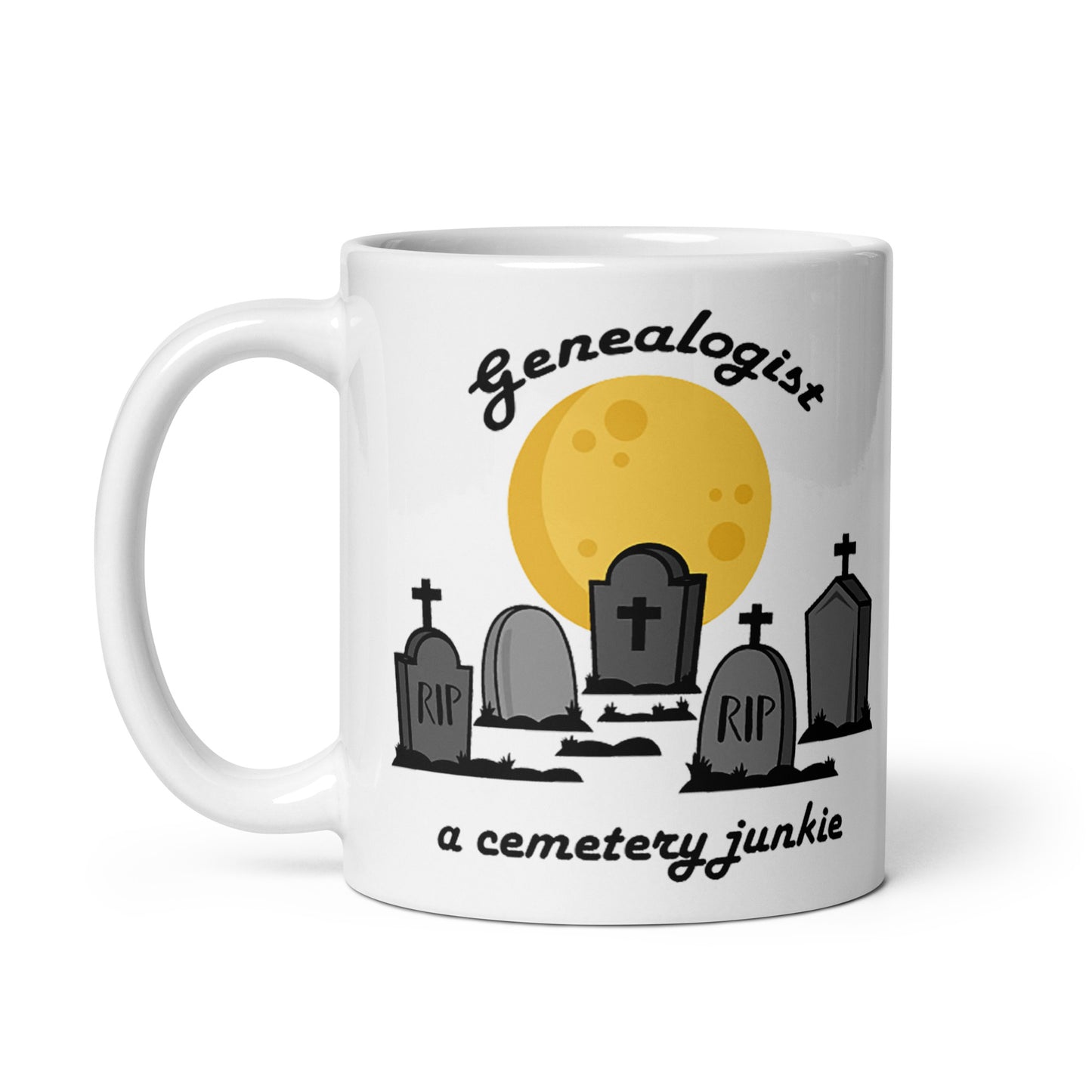 Genealogist Cemetery Junkie Coffee Mug, Family Historian, Gift, Funny, Genealogy