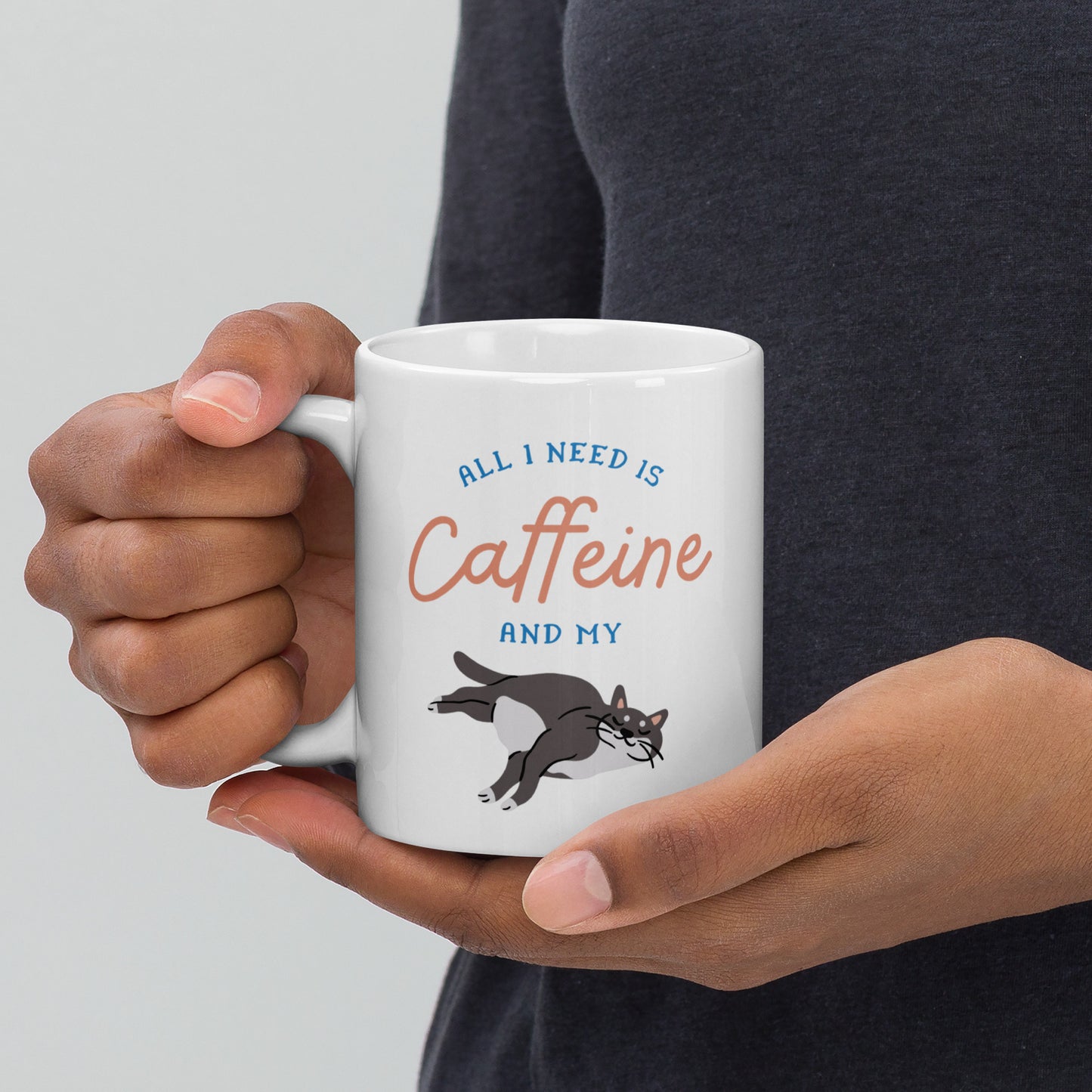 Caffeine Cat Mug White