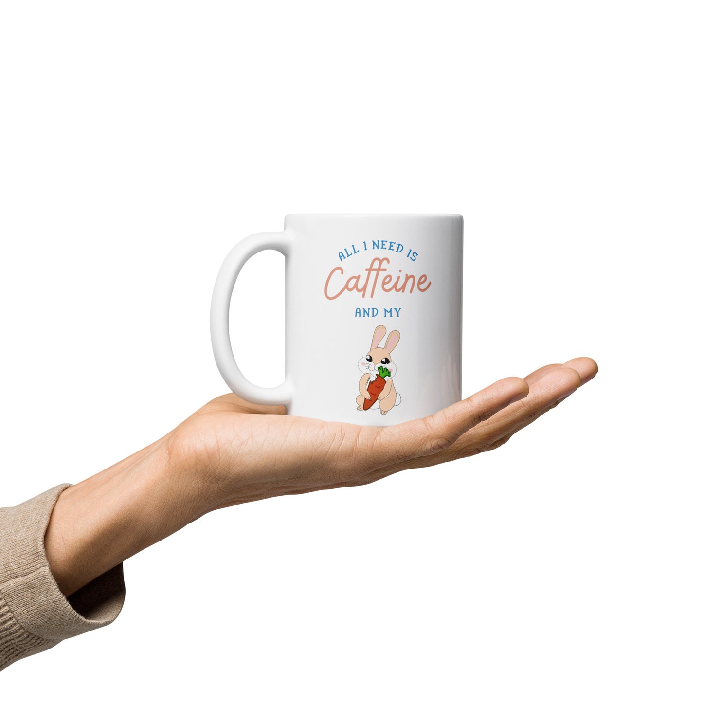 Caffeine Rabbit Mug White