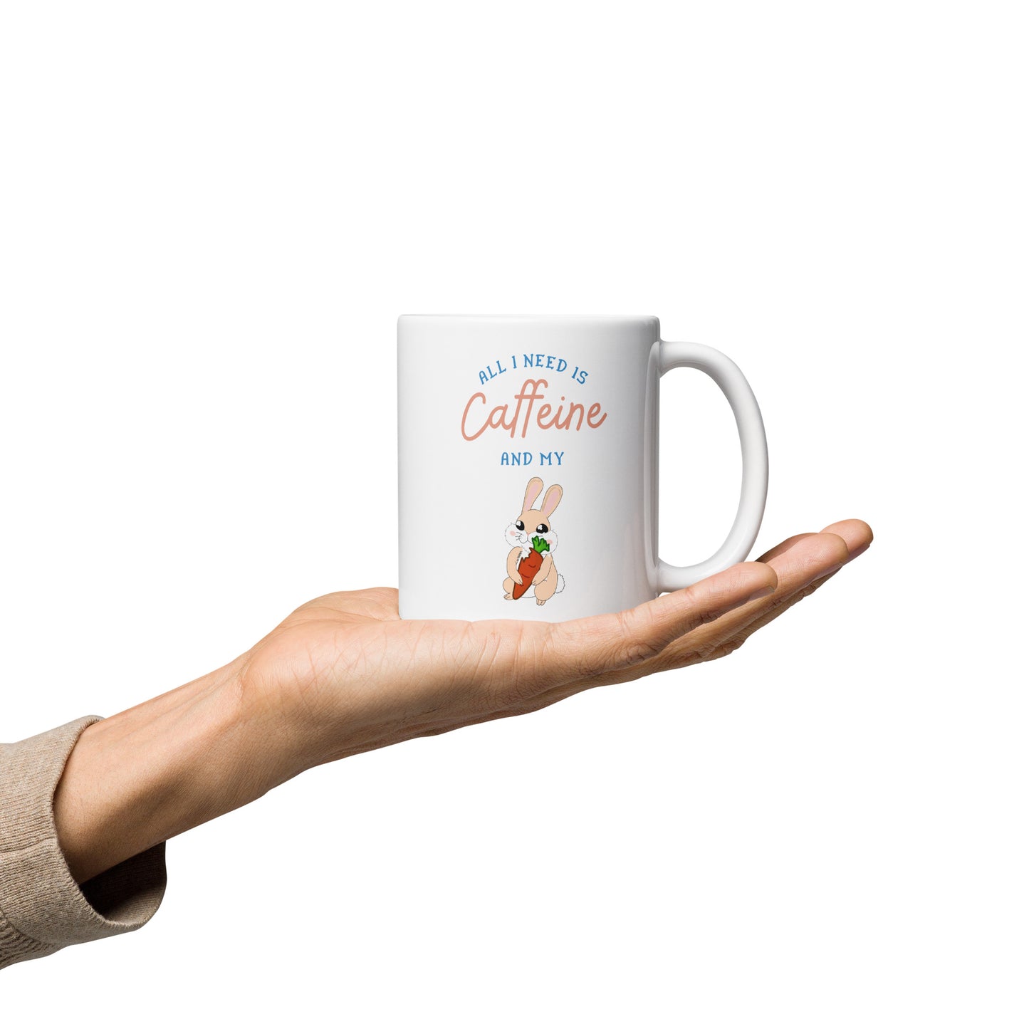 Caffeine Rabbit Mug White