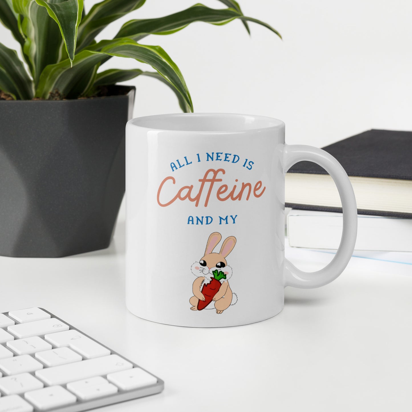 Caffeine Rabbit Mug White