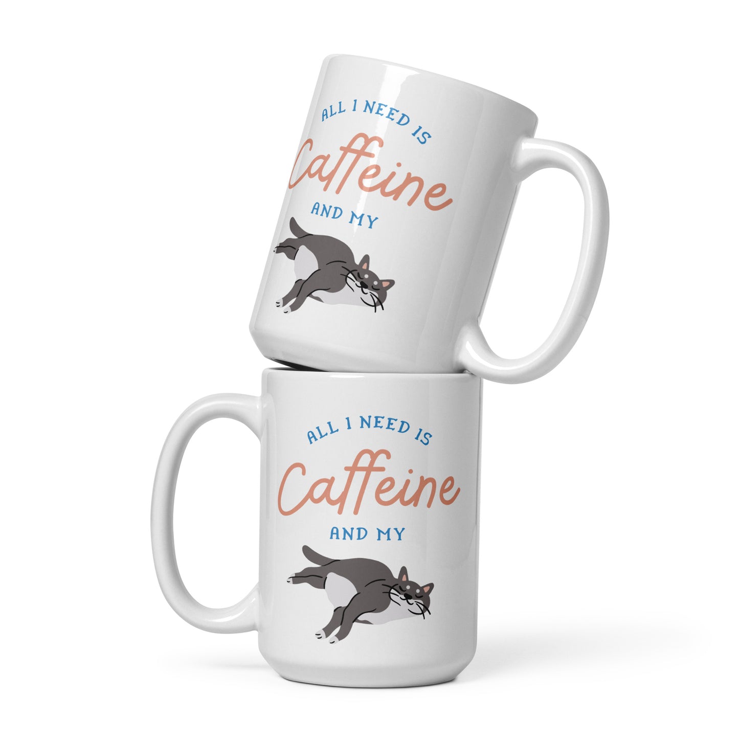 Caffeine Cat Mug White