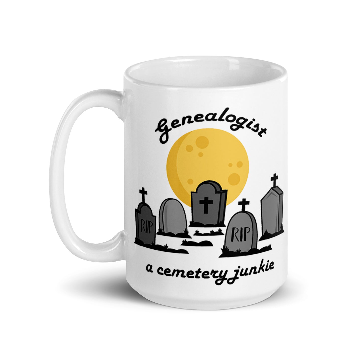 Genealogist Cemetery Junkie Coffee Mug, Family Historian, Gift, Funny, Genealogy