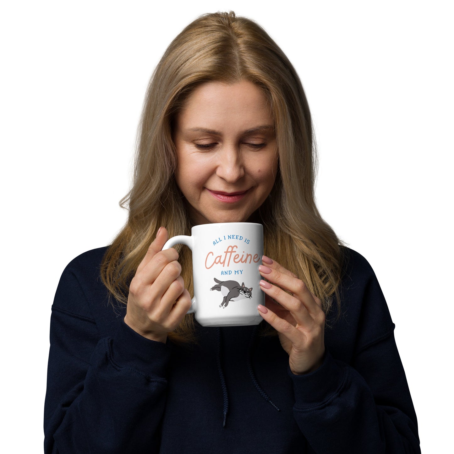 Caffeine Cat Mug White
