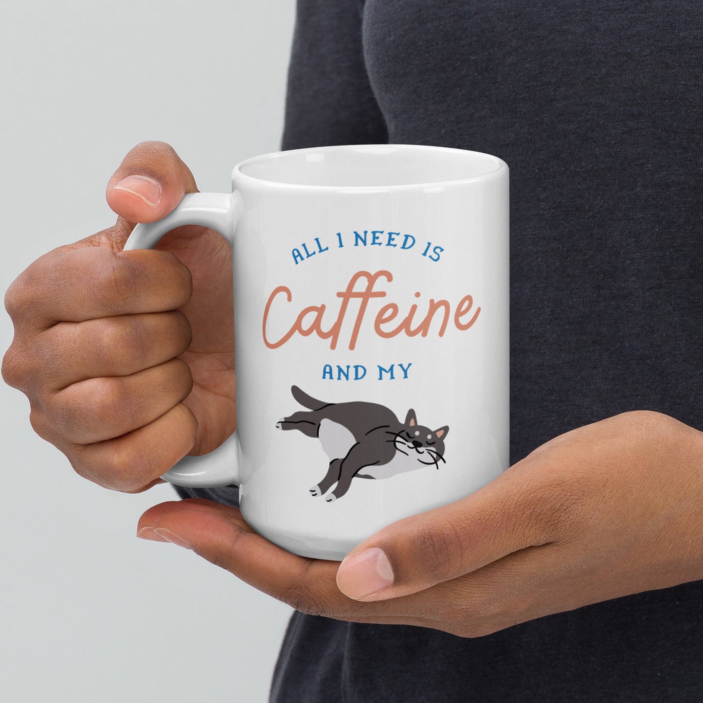 Caffeine Cat Mug White