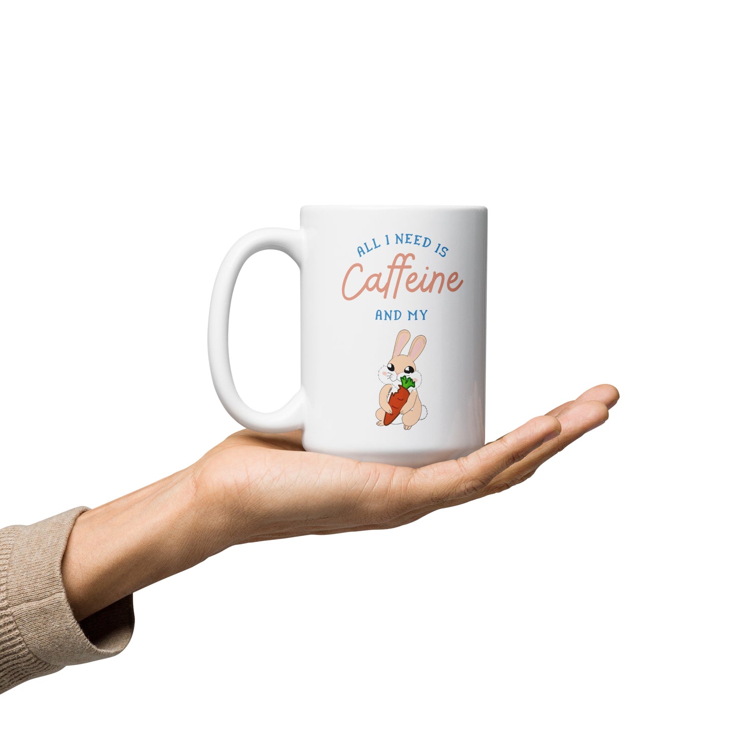 Caffeine Rabbit Mug White