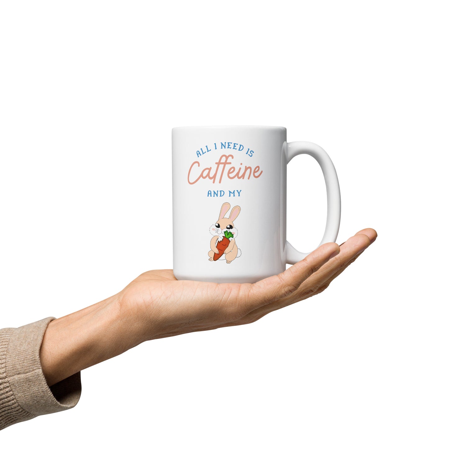 Caffeine Rabbit Mug White