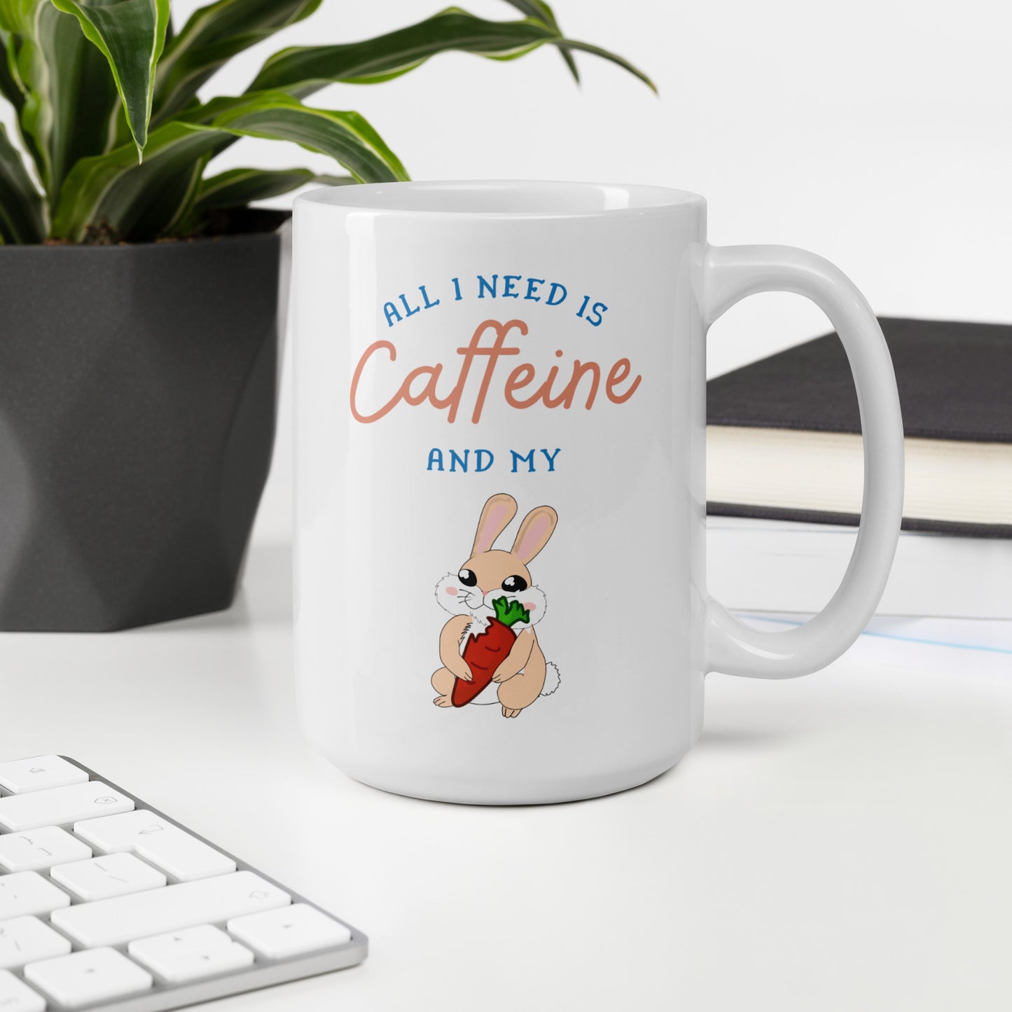 Caffeine Rabbit Mug White