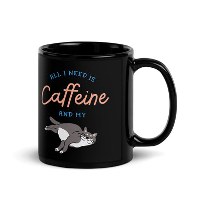 Caffeine Cat Mug Black