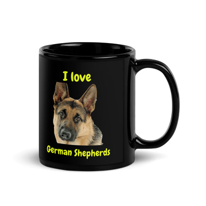 I Love German Shepherds Mug Black