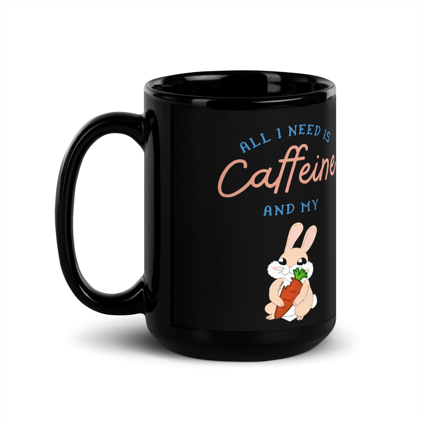 Caffeine Rabbit Mug Black