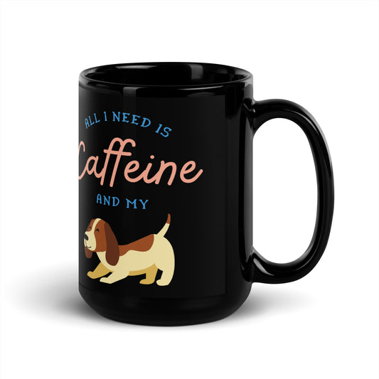 Caffeine Dog Mug Black
