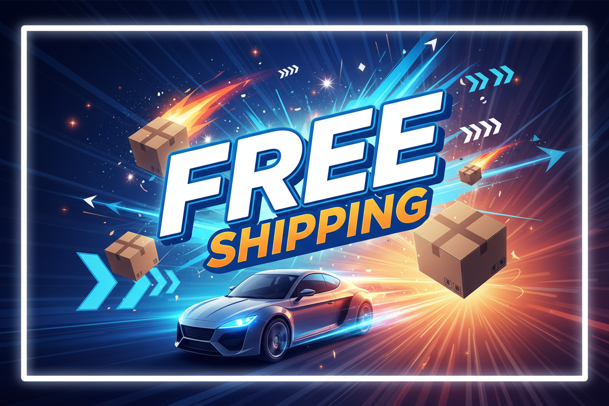 create a dynamic and eye catching image of FREE Shipping