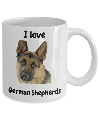 I Love German Shepherds Mug White