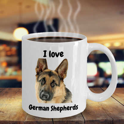 I Love German Shepherds Mug White