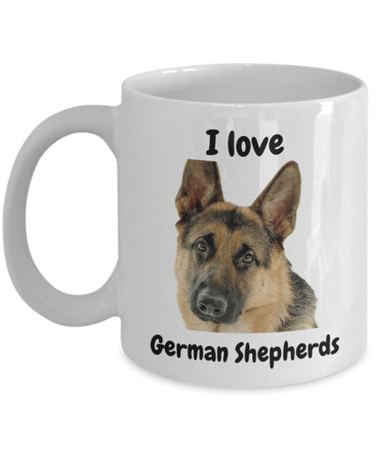 I Love German Shepherds Mug White