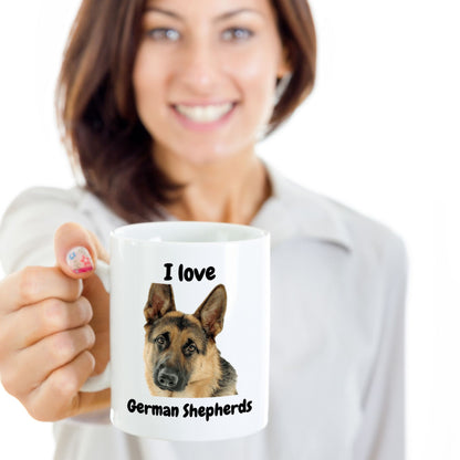 I Love German Shepherds Mug White