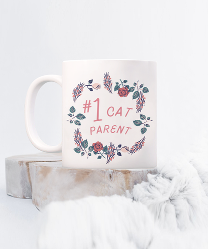 Number One Cat Parent - Cat Cup, Funny Cat Mug, Funny Coffee Mugs for Women, Cat Gifts for Women, Birthday Gift for Cat Lover