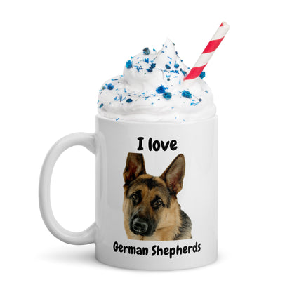 I Love German Shepherds Mug White