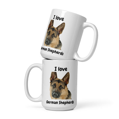 I Love German Shepherds Mug White