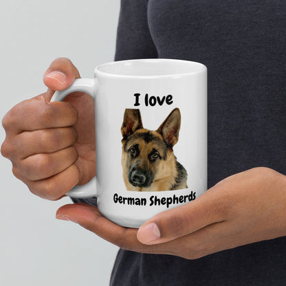 I Love German Shepherds Mug White