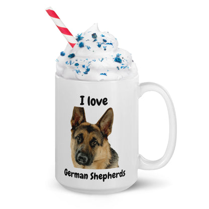 I Love German Shepherds Mug White